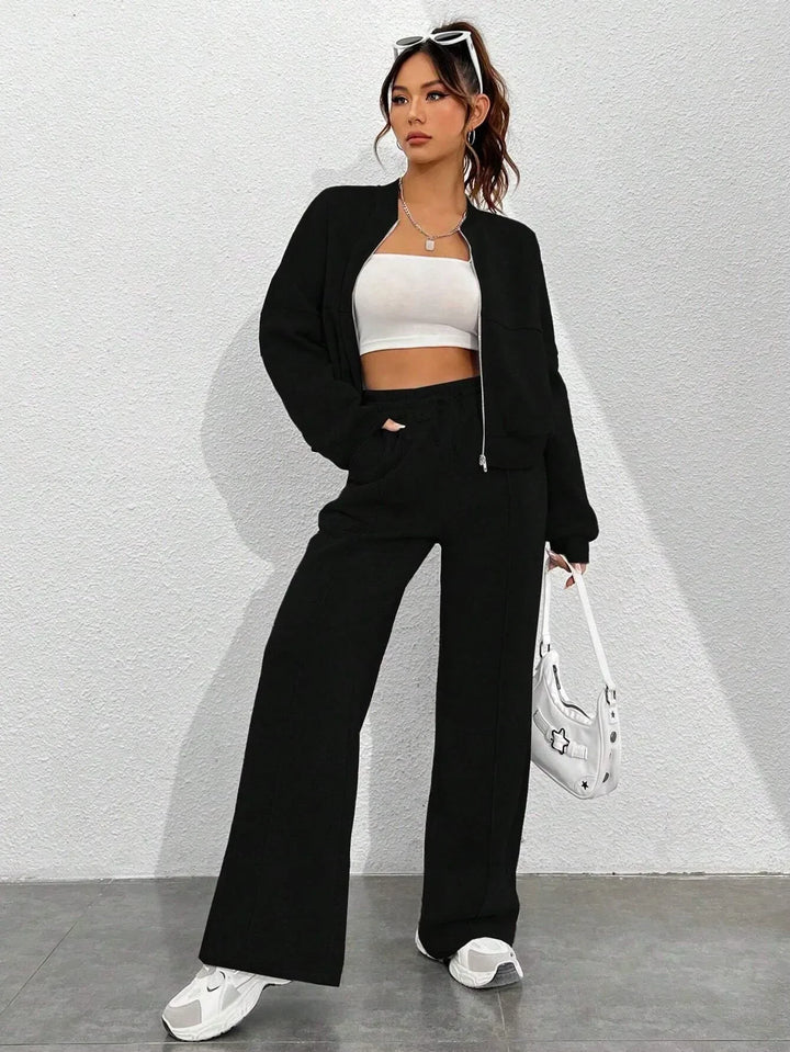 Womens Tracksuit Jacket and Pants Set Cozy Fit