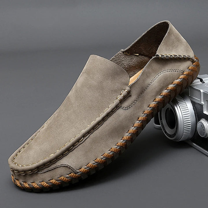 Mens Leather Loafers Handmade Slip-On Cushioned Comfort