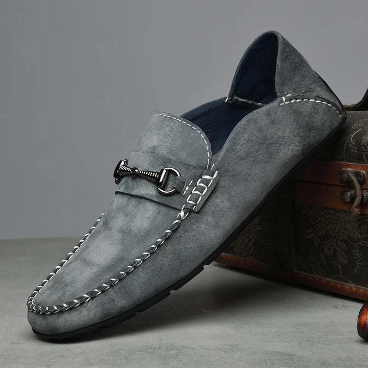 Mens Loafers Genuine Suede Slip-On