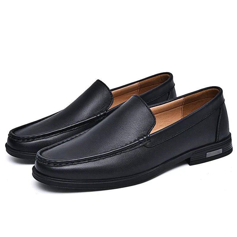 Mens Loafers Genuine Leather Slip-On