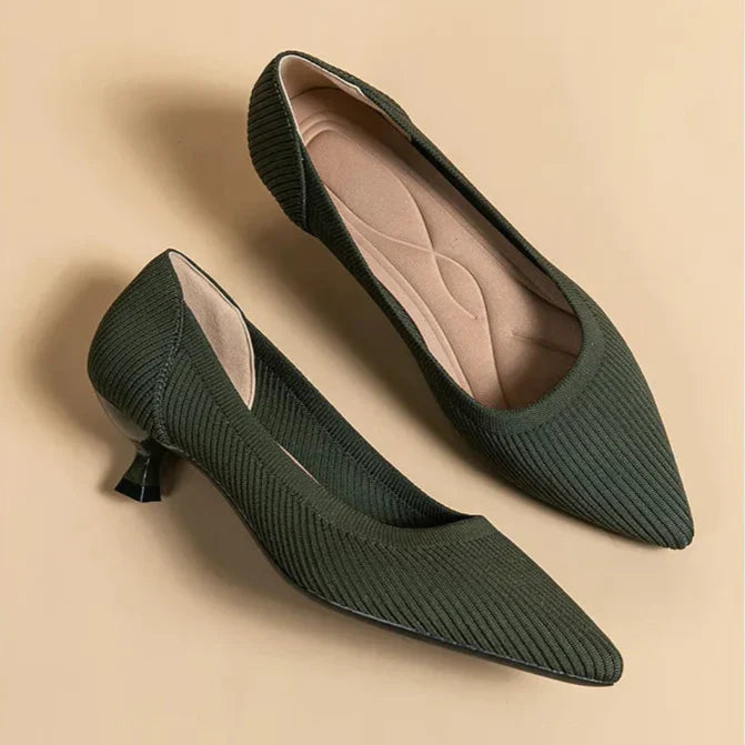 Womens Kitten Heel Pumps Classic Fit
