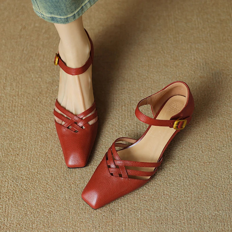 Womens Heels Genuine Leather Classic Fit