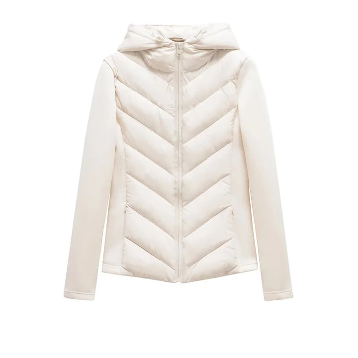 Womens Quilted Cotton Coat Hooded High Collar