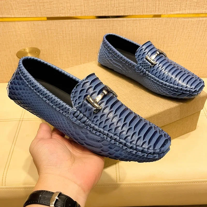 Mens Leather Loafers Slip-On Casual - BritishMode