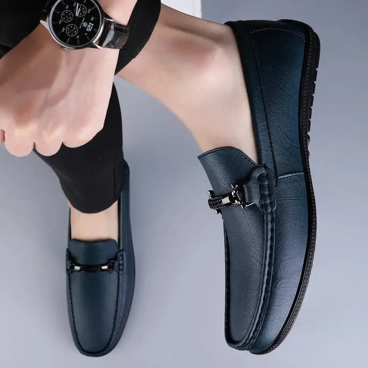 Mens Leather Loafers Classic Style with Modern Detail
