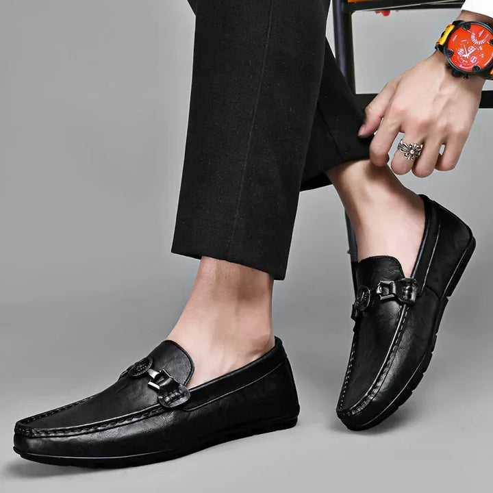 Mens Loafers Genuine Leather Slip-On
