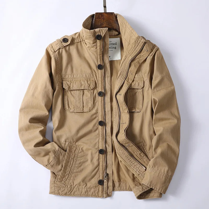 Mens Cargo Jacket Classic Fit Durable Material