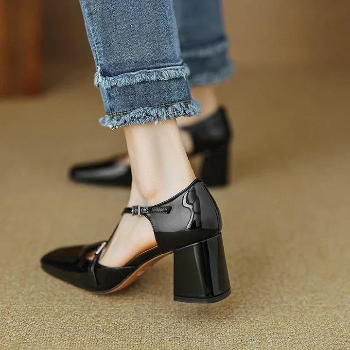 Womens Genuine Leather Heels Classic Fit