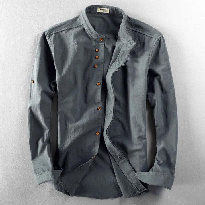 Mens Casual Shirt Linen Blend Regular Fit