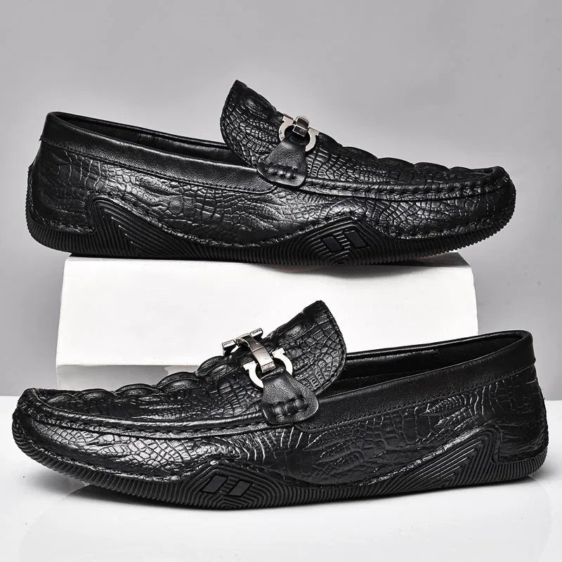 Mens Loafers Genuine Leather Slip-On - BritishMode