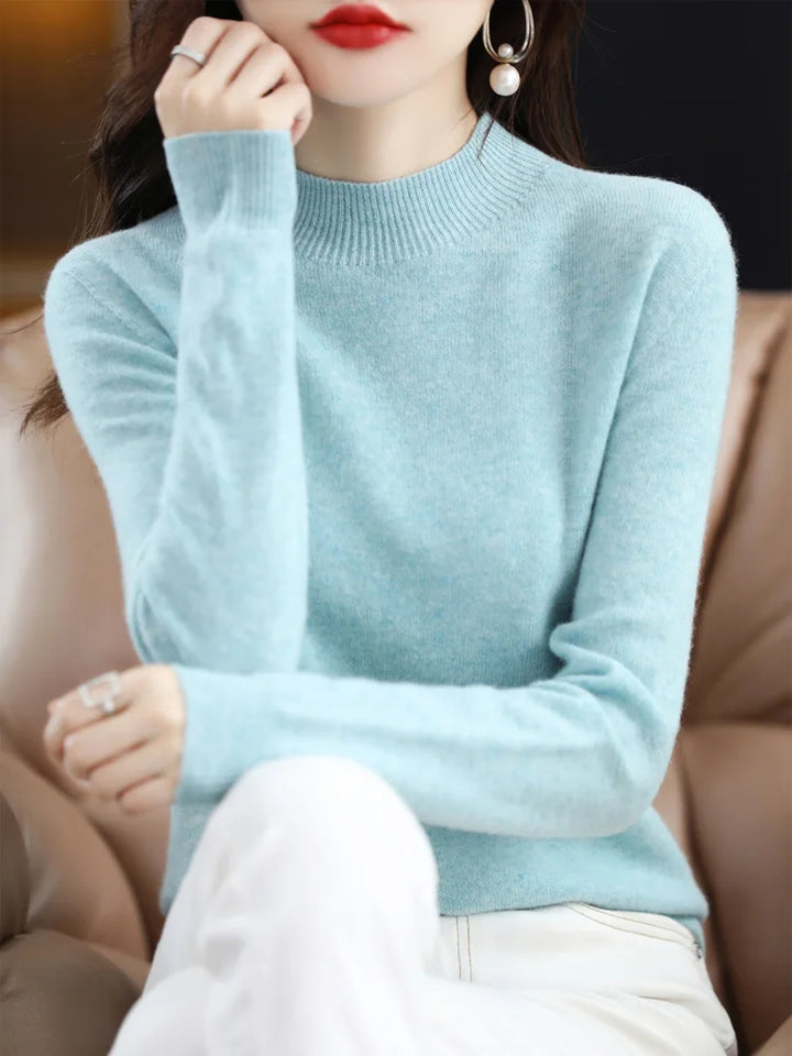 Womens Merino Wool Sweater Soft Fitted