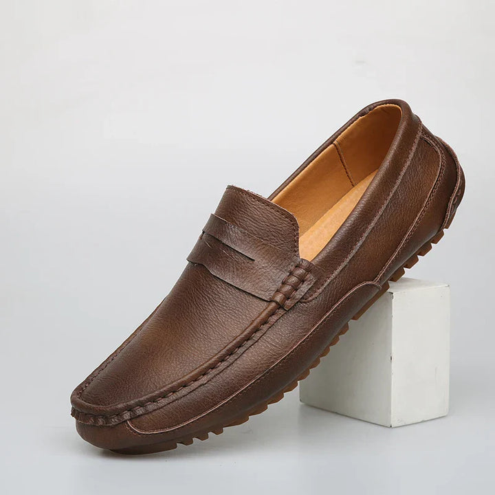 Mens Loafers Genuine Leather Slip-On