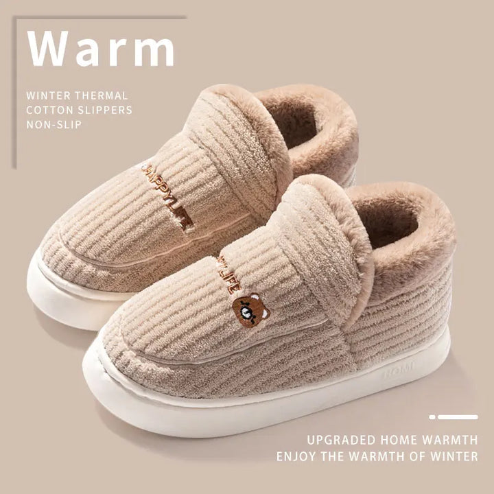 Womens Fleece Slippers Warm Non-Slip Cozy Fit