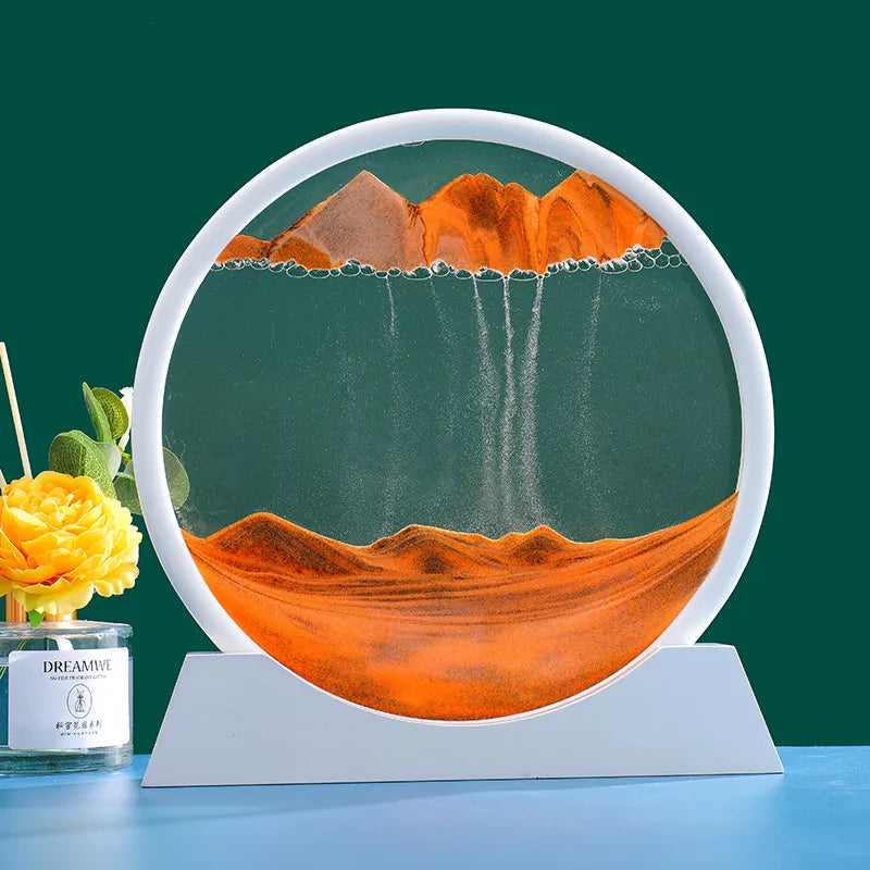 Decorative Glass Hourglass with Flowing Sand