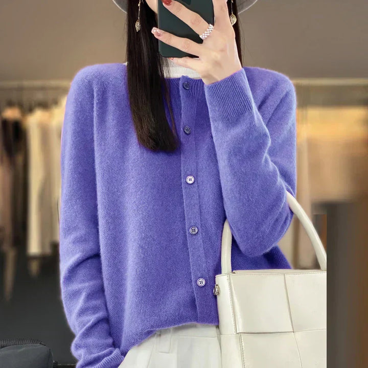 Womens Wool Cardigan Sweater Soft Open Front
