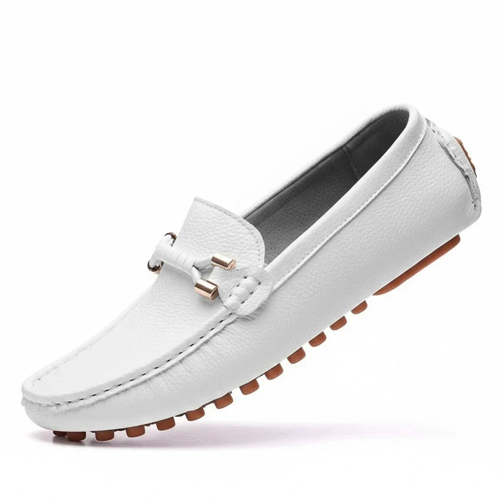 Mens Slip-On Moccasin Shoes Genuine Leather