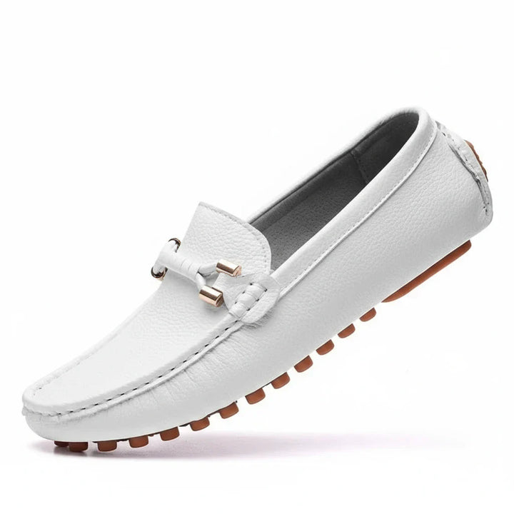 Mens Slip-On Moccasin Shoes Genuine Leather