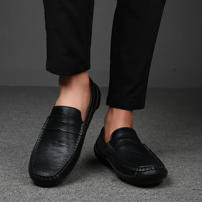 Mens Loafers Genuine Leather Slip-On