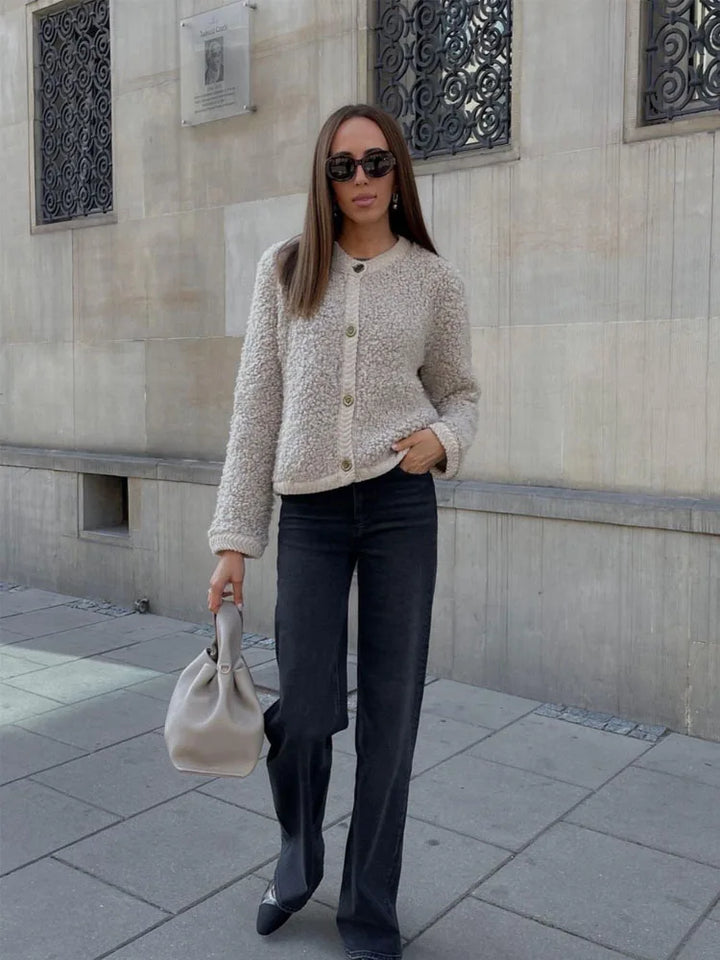 Womens Casual Teddy Jacket Soft Relaxed Fit