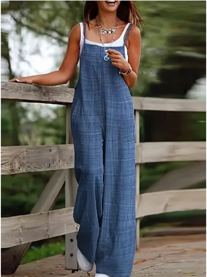 Womens Summer Romper Cotton Comfortable Relaxed Fit with Pockets - BritishMode