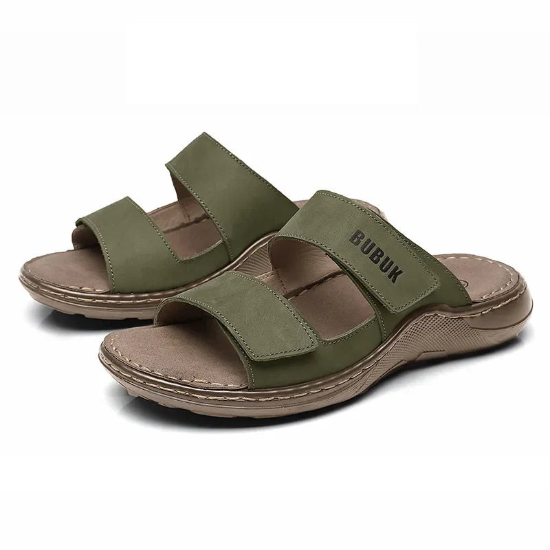 Mens Water Shoes Real Leather Slip-On