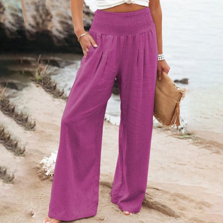 Womens Wide Leg Trousers Comfortable Relaxed Fit