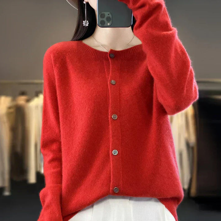 Womens Wool Cardigan Sweater Soft Open Front