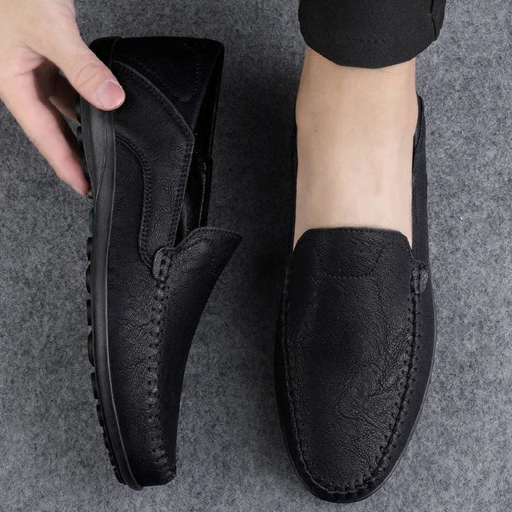 Mens Leather Loafers Slip-On Classic Fit