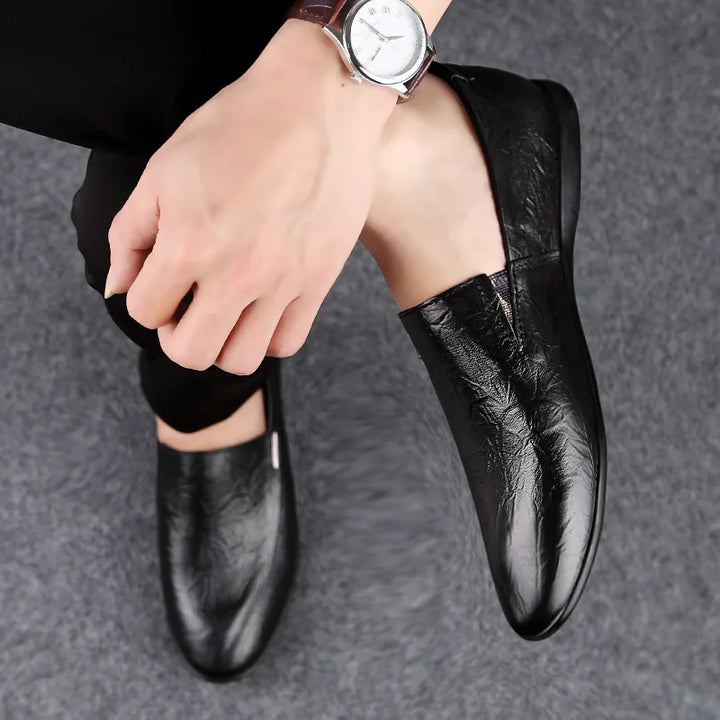 Mens Loafers Genuine Leather Slip-On