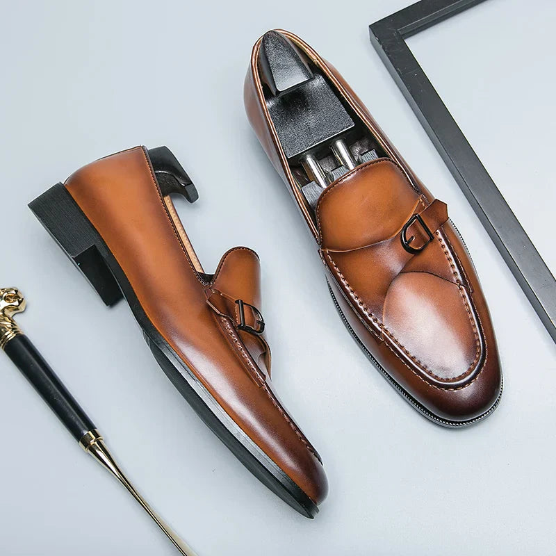 Mens Leather Loafers Classic Slip-On