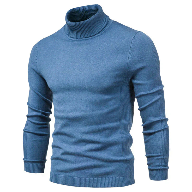 Mens Turtleneck Sweater Breathable Knit Fit