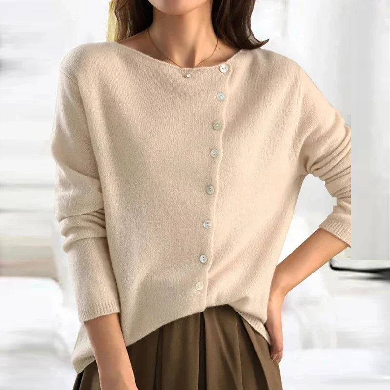 Womens Cashmere Cardigan Sweater with Buttons Classic Fit