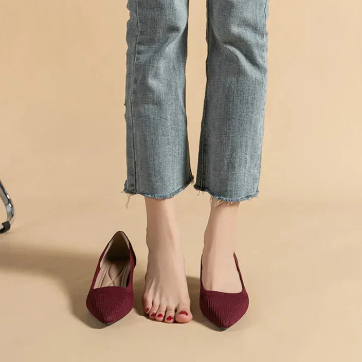 Womens Kitten Heel Pumps Classic Fit