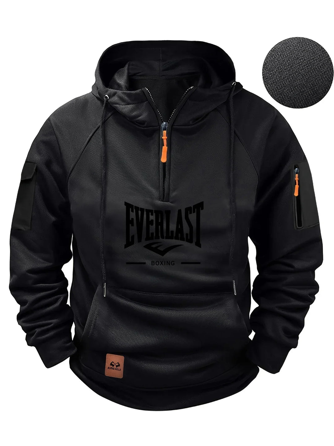 Mens Zip-Up Hooded Sweatshirt Fleece Casual Fit