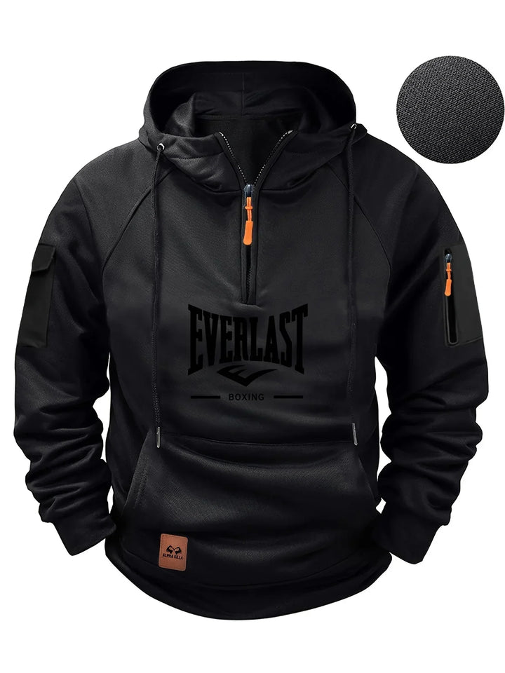 Mens Zip-Up Hooded Sweatshirt Fleece Casual Fit