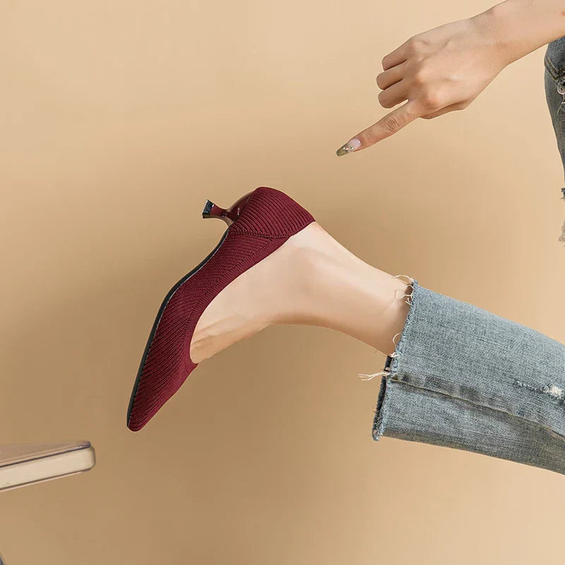 Womens Kitten Heel Pumps Classic Fit - BritishMode