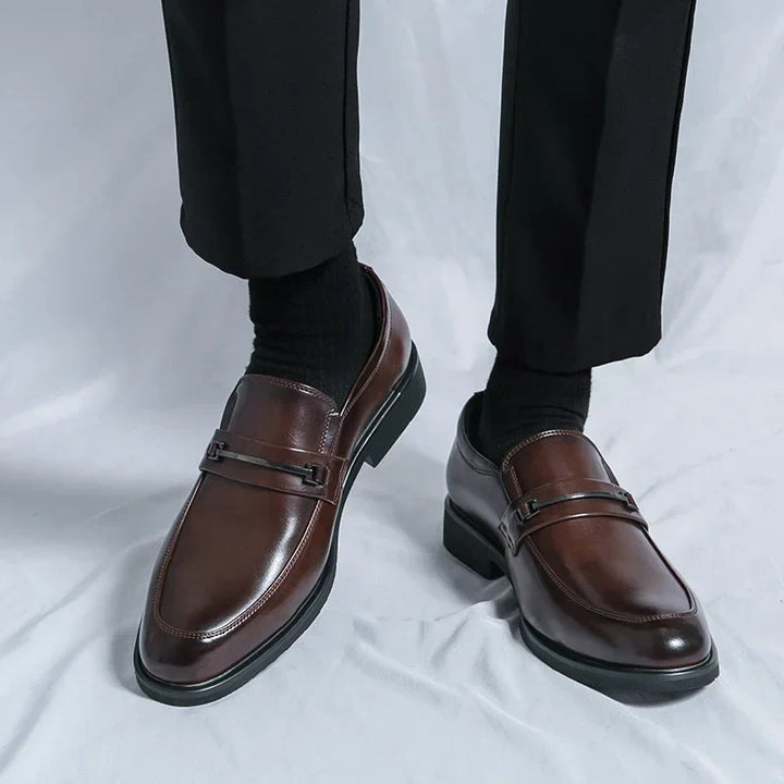 Mens Leather Loafers Slip-On Classic Fit