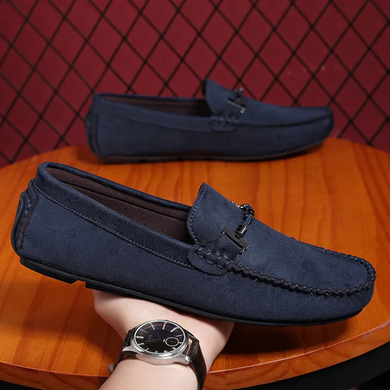 Mens Suede Loafers Slip-On Comfortable