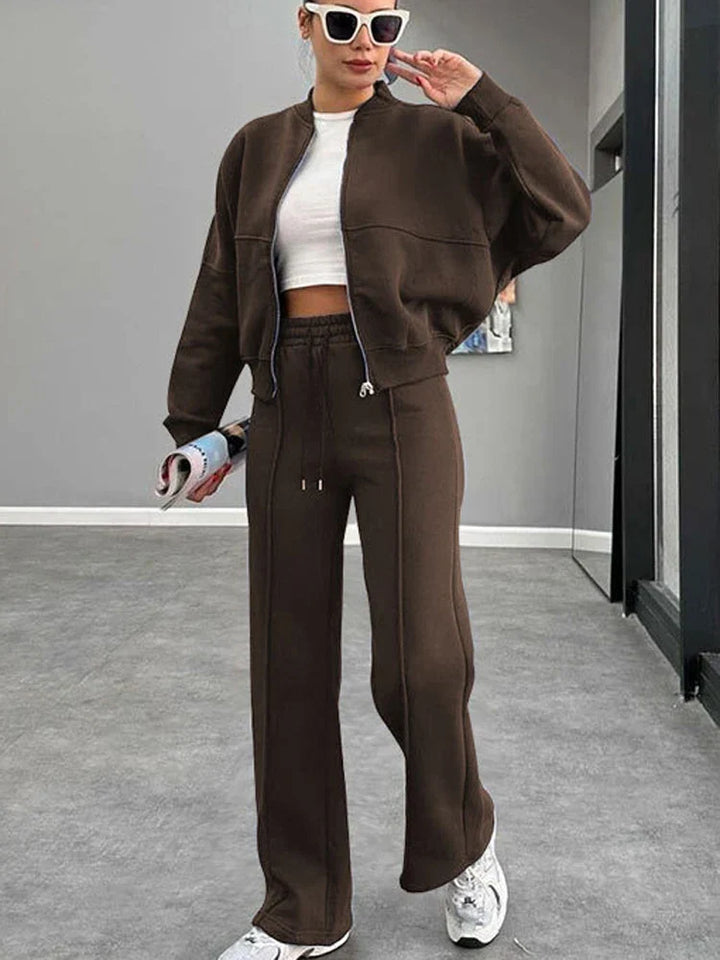 Womens Tracksuit Jacket and Pants Set Cozy Fit - BritishMode