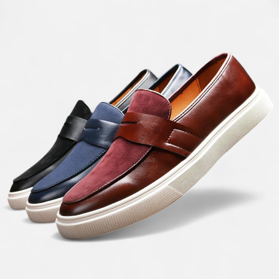 Mens Penny Loafers Hybrid Leather Slip-On