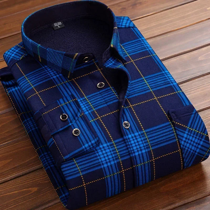Mens Flannel Shirt Fleece Lined Warm Relaxed Fit