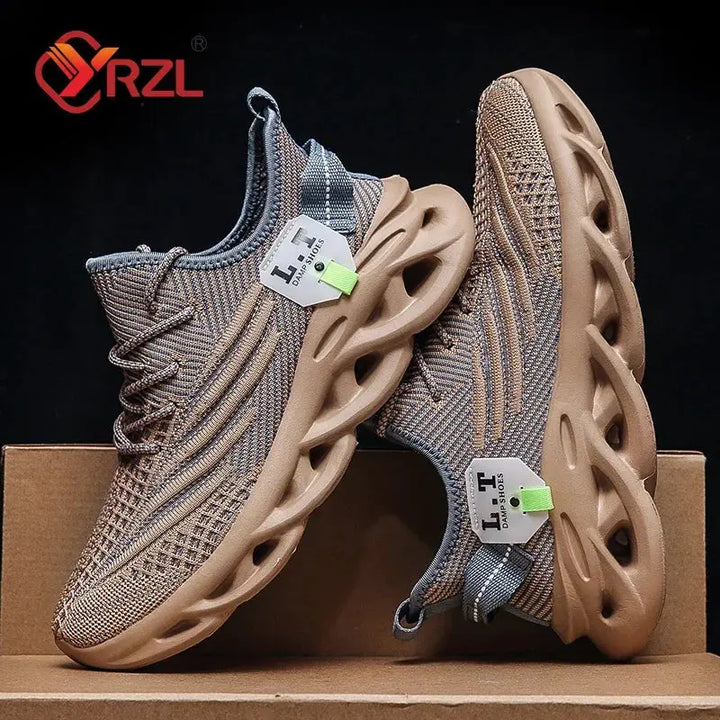 Mens Running Sneakers Breathable Mesh Shock Absorbing Sole
