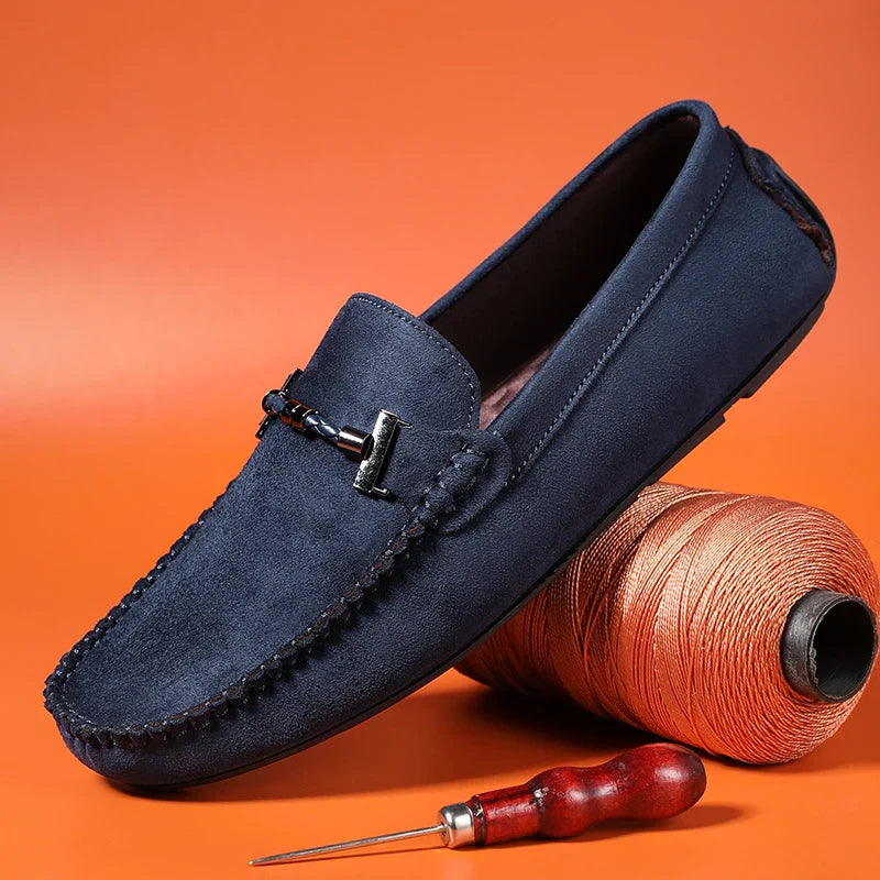 Mens Suede Loafers Slip-On Comfortable