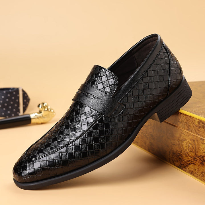 Mens Leather Loafers Slip-On Style