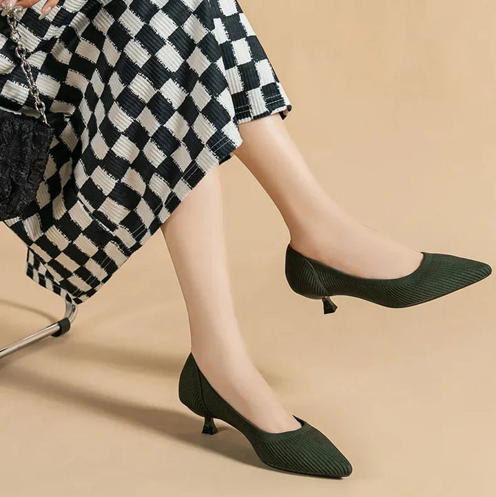 Womens Kitten Heel Pumps Classic Fit
