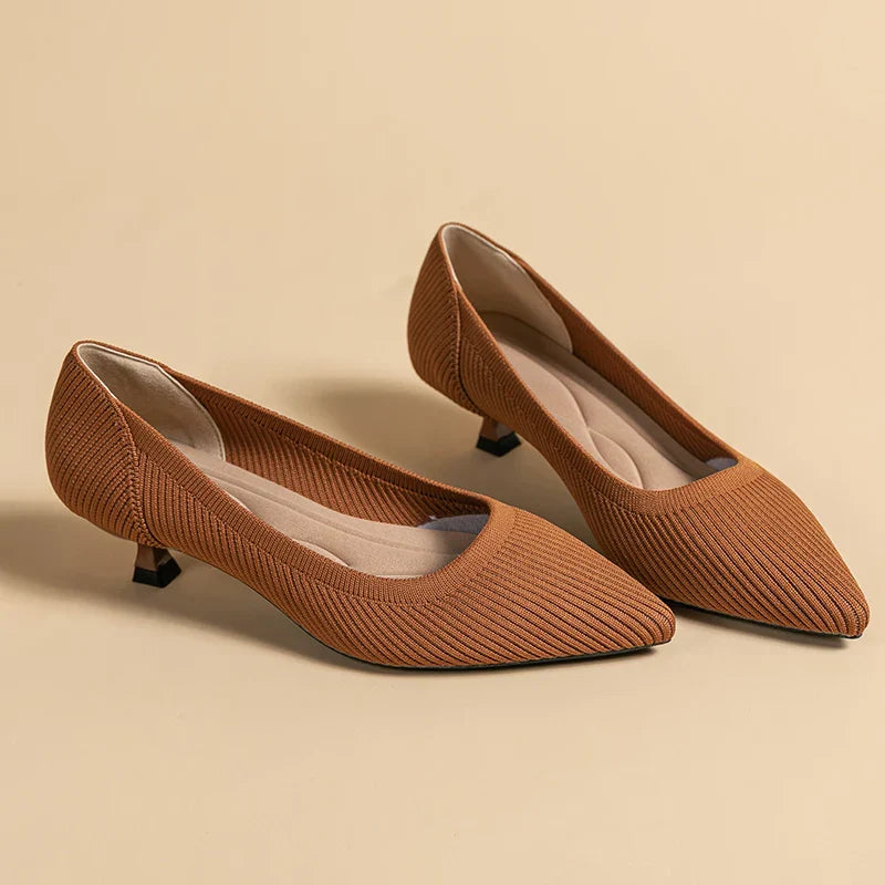 Womens Kitten Heel Pumps Classic Fit