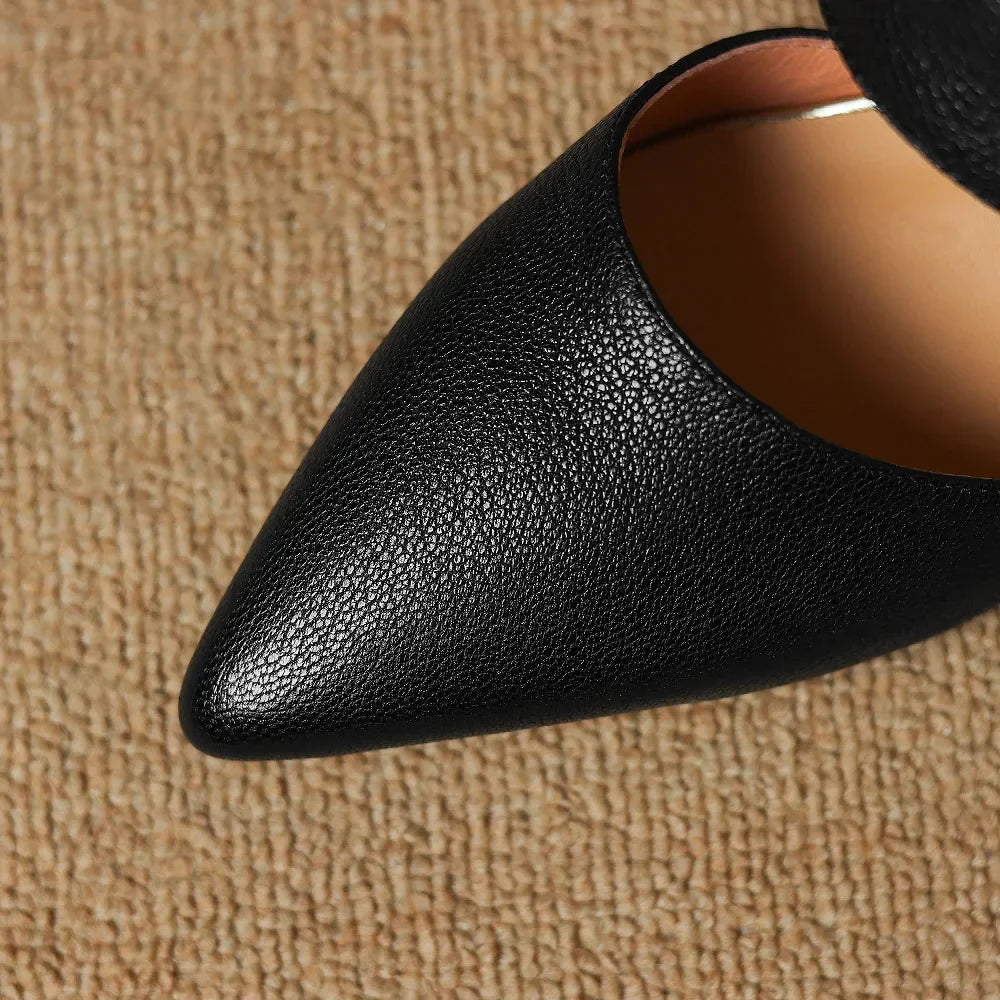 Womens Genuine Leather Heels Classic Fit