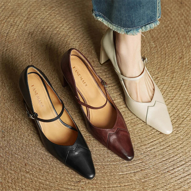 Womens Heels Genuine Leather Classic Fit