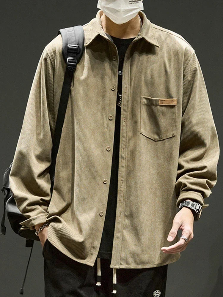 Mens Casual Cargo Shirt Relaxed Fit