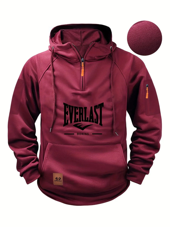 Mens Zip-Up Hooded Sweatshirt Fleece Casual Fit